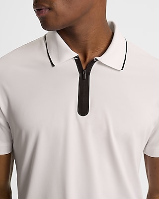 Tipped Zip Placket Pique Everyday Performance Polo