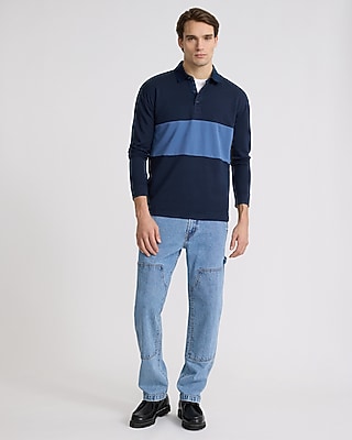 Rugby Striped Long Sleeve Polo