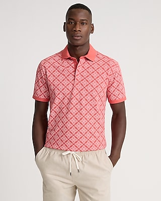 Tile Geo Perfect Pima Cotton Pique Polo