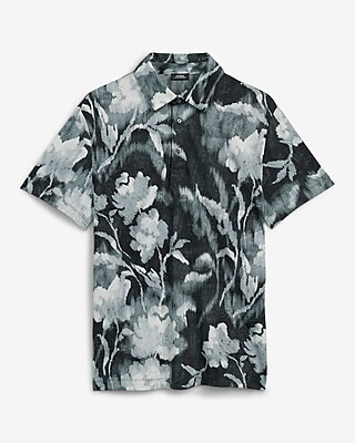 Blurred Floral Pique Everyday Performance Polo