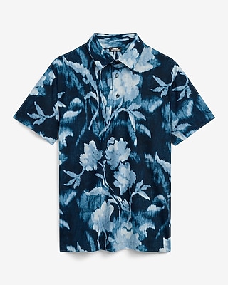 Blurred Floral Pique Everyday Performance Polo