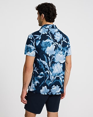 Blurred Floral Pique Everyday Performance Polo