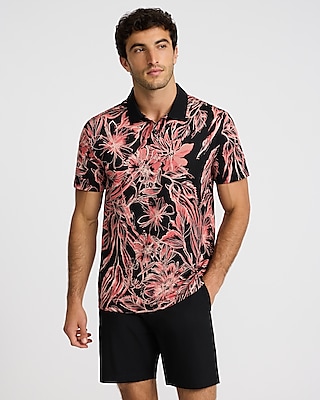 Watercolor Floral Pique Everyday Performance Polo