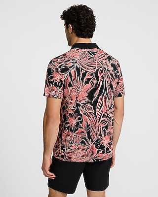 Watercolor Floral Pique Everyday Performance Polo