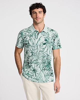 Watercolor Floral Pique Everyday Performance Polo
