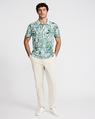 Watercolor Floral Pique Everyday Performance Polo
