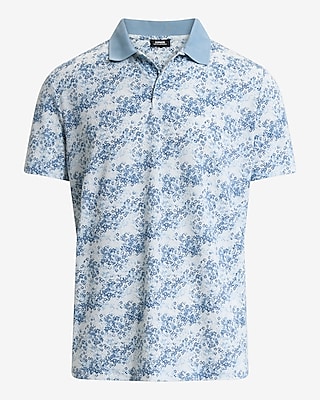 Abstract Floral Pique Everyday Performance Polo