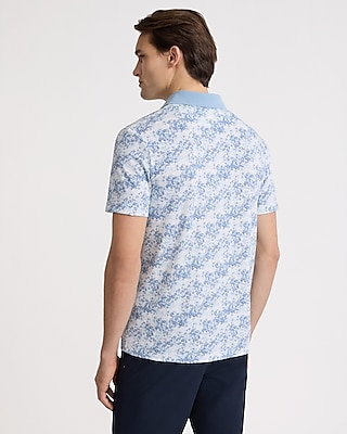 Abstract Floral Pique Everyday Performance Polo