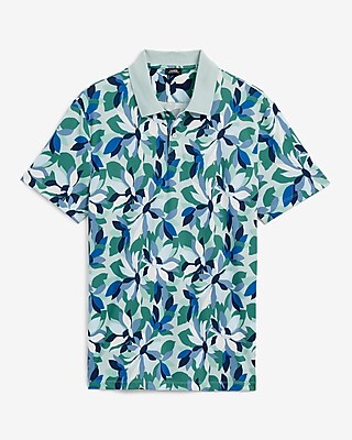 Abstract Floral Pique Everyday Performance Polo