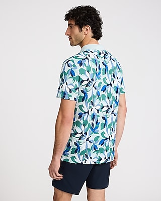 Abstract Floral Pique Everyday Performance Polo