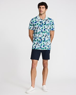 Abstract Floral Pique Everyday Performance Polo