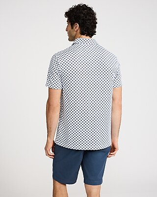 Mini Geo Printed Pique Everyday Performance Polo