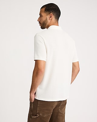 Classic Fit Textured Knit Johnny Collar Polo