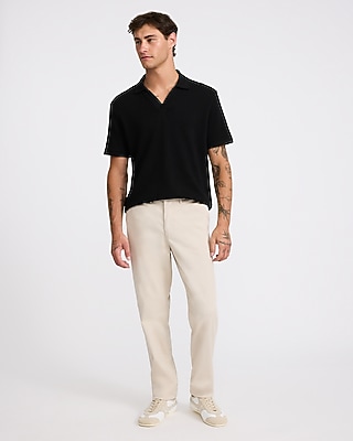 Classic Fit Textured Knit Johnny Collar Polo