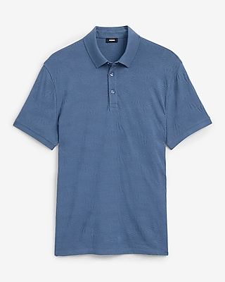 Textured Palms Cotton-Blend Polo