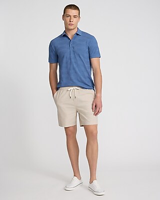 Textured Palms Cotton-Blend Polo
