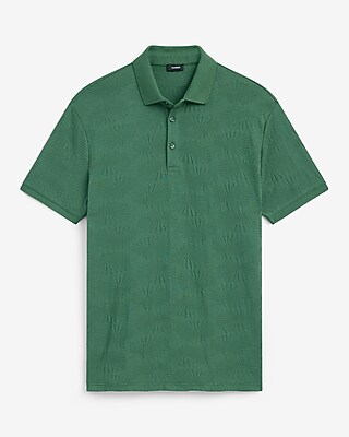 Textured Palms Cotton-Blend Polo