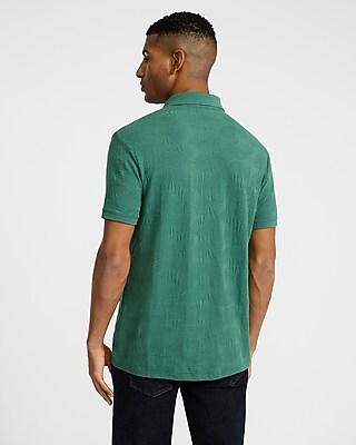 Textured Palms Cotton-Blend Polo