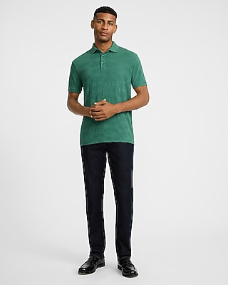 Textured Palms Cotton-Blend Polo