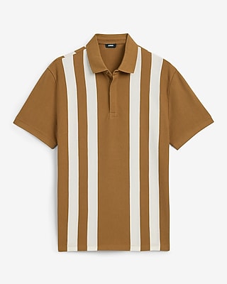 Striped Textured Jacquard Polo