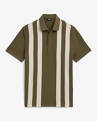 Striped Textured Jacquard Polo