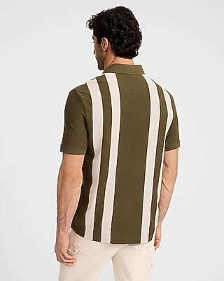 Striped Textured Jacquard Polo