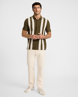 Striped Textured Jacquard Polo