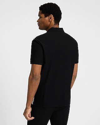 Striped Perfect Pima Cotton Pique Zip Polo
