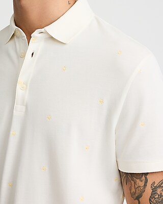 Embroidered Stars Perfect Pima Cotton Pique Polo