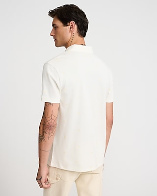 Embroidered Stars Perfect Pima Cotton Pique Polo