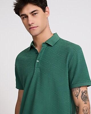 Textured Tipped Cotton-Blend Polo