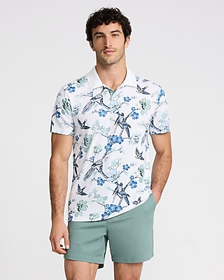 Floral Bird Pique Everyday Performance Polo