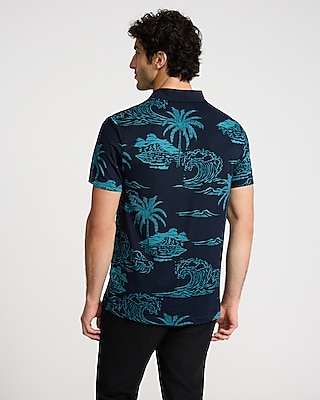 Tropical Print Pique Everyday Performance Polo