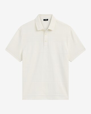 Textured Stripe Cotton-Blend Jacquard Polo