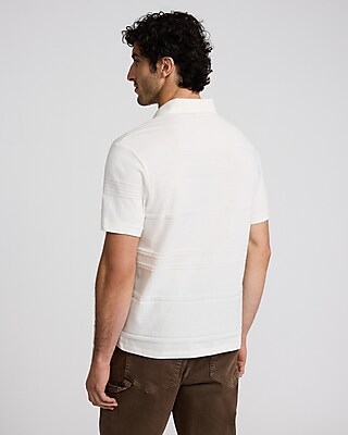 Textured Stripe Cotton-Blend Jacquard Polo
