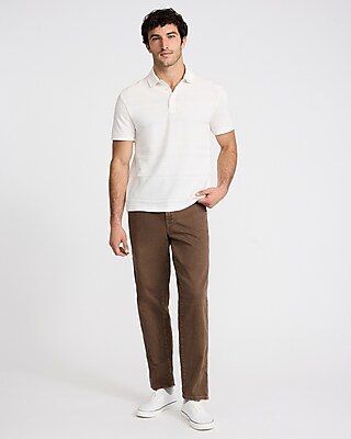 Textured Stripe Cotton-Blend Jacquard Polo