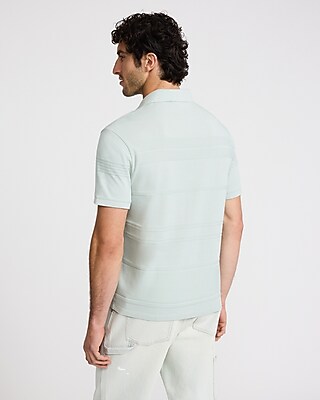 Textured Stripe Cotton-Blend Jacquard Polo