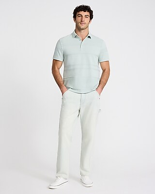 Textured Stripe Cotton-Blend Jacquard Polo