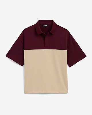 Premium Weight Color Blocked Boxy Loose Polo