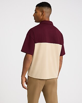 Premium Weight Color Blocked Boxy Loose Polo
