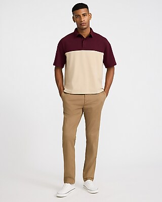 Premium Weight Color Blocked Boxy Loose Polo