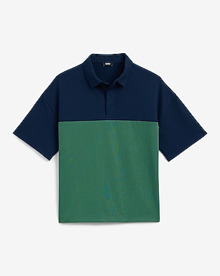 Premium Weight Color Blocked Boxy Loose Polo