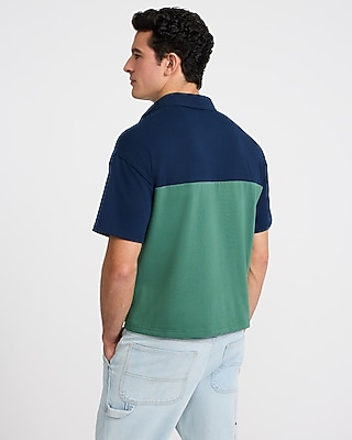 Premium Weight Color Blocked Boxy Loose Polo