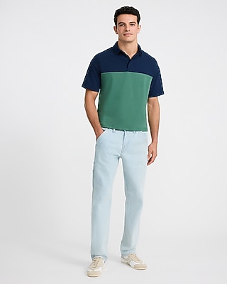 Premium Weight Color Blocked Boxy Loose Polo