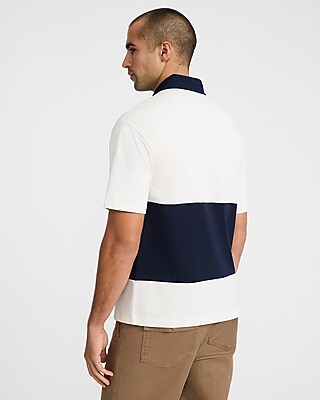 Striped Racing Classic Fit Rugby Polo