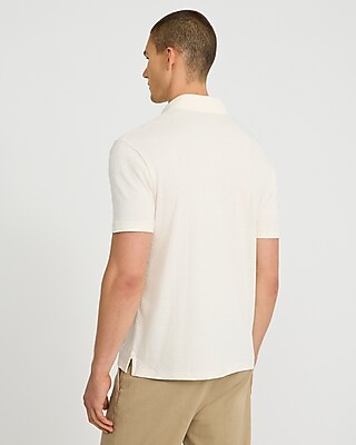 Textured Herringbone Jacquard Classic Fit Polo