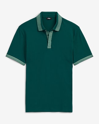 Striped Tipped Luxe Pique Polo