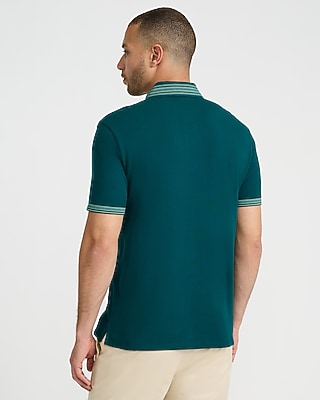 Striped Tipped Luxe Pique Polo