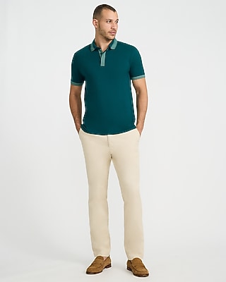 Striped Tipped Luxe Pique Polo