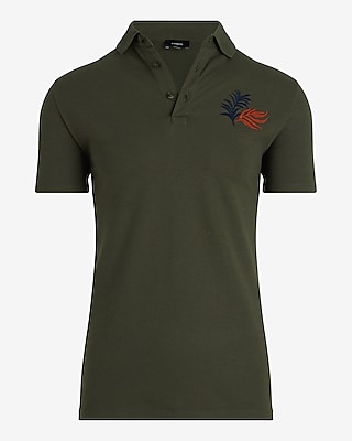 Embroidered Floral Graphic Luxe Pique Polo